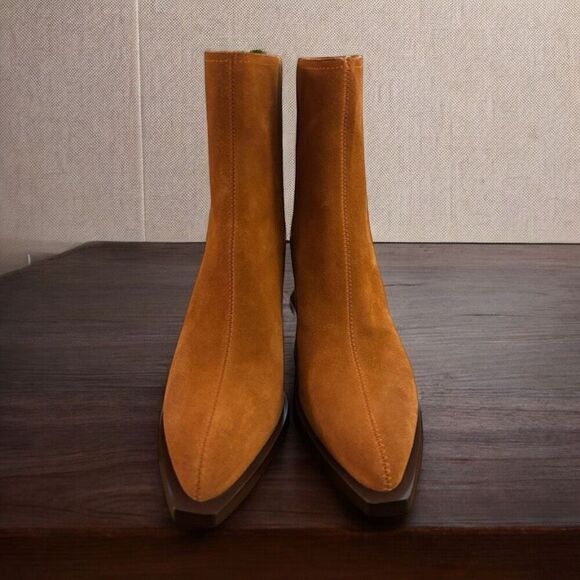 Coach Prestyn CN137 Women's Size 9B Bootie Burnished Amber Suede Ankle Boots NEW - Picture 2 of 8